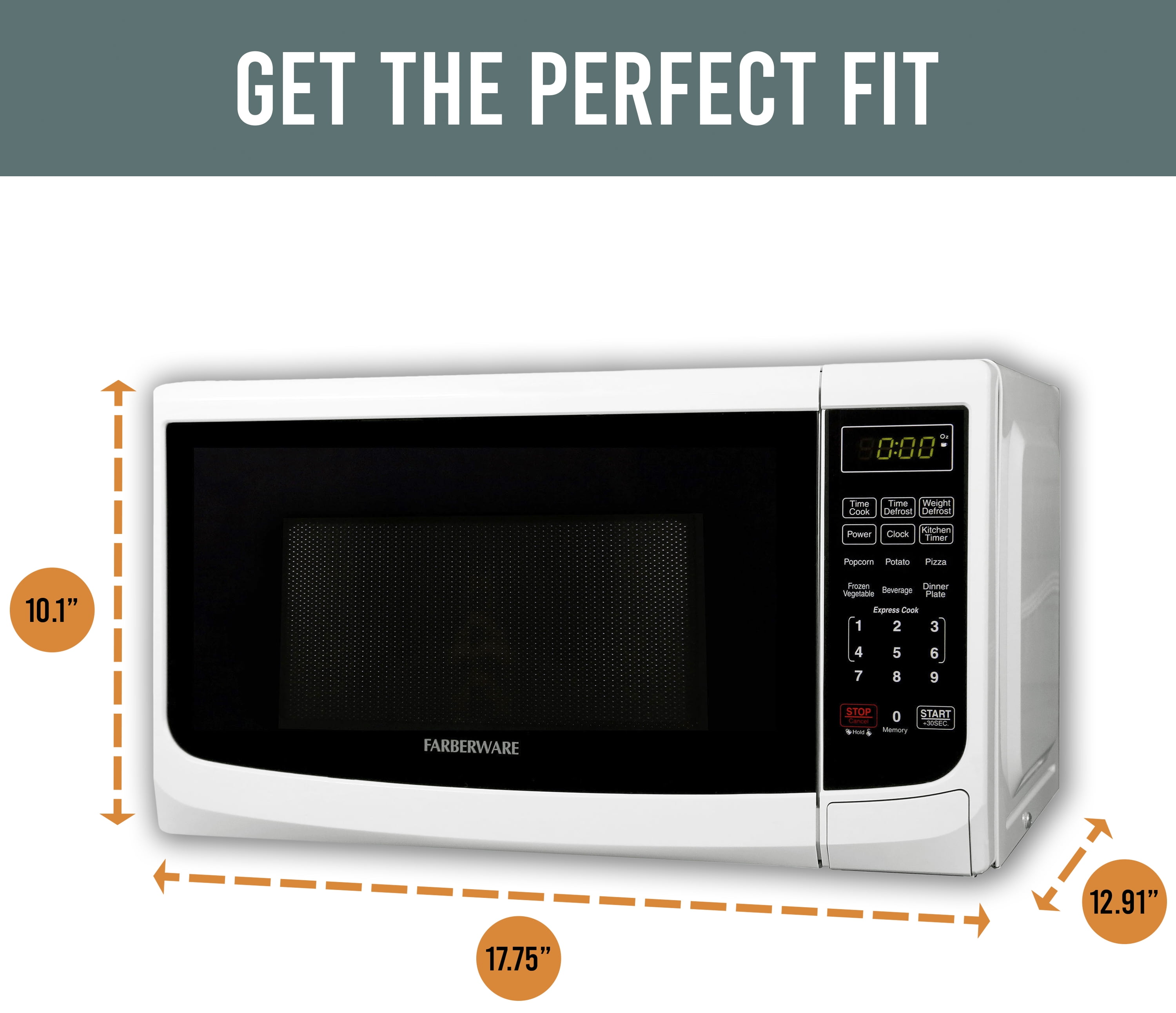  Farberware Countertop Microwave 700 Watts, 0.7 cu ft - Microwave  Oven With LED Lighting and Child Lock - Perfect for Apartments and Dorms -  Easy Clean Stainless Steel: Home & Kitchen
