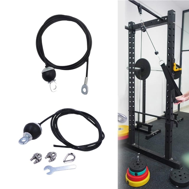 2 Unidades 5mm 2m Fitness DIY Polea Cable Sistema de cuerda para bíceps Volver Inicio Gimnasio DYNWAVEMX Cable de polea de bricolaje de fitness