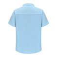 thumbnail image 4 of pstuiky Camisas casuales de manga corta para hombre, Camisa informal de verano para hombre, de color liso, de manga corta y con solapa y botones. camisas casuales para hombre l, 4 of 6