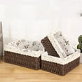 thumbnail image 3 of 3 Pcs Handmade Wicker Storage Baskets Set Shelf Baskets,Woven Decorative Home Storage Bins for Bedroom,livingroom,kitchenroom,Table,Closet,Pantry, Entryway, Home Decor Brown, 3 of 7