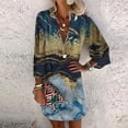 thumbnail image 1 of Rbaofujie Aguichant Décontractée Col en V Manches Courtes Manches 3/4 Robe Droite à Imprimé Floral Robe Courte Robe pour Femmes Rabais 2022 Liquidation, 1 of 5