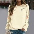 thumbnail image 4 of Fiaer Thanksgiving Women Sweatshirts Turkey Graphic Long Sleeve Pullovers Crew Neck Baggy Trendy Tops Beige M, 4 of 5