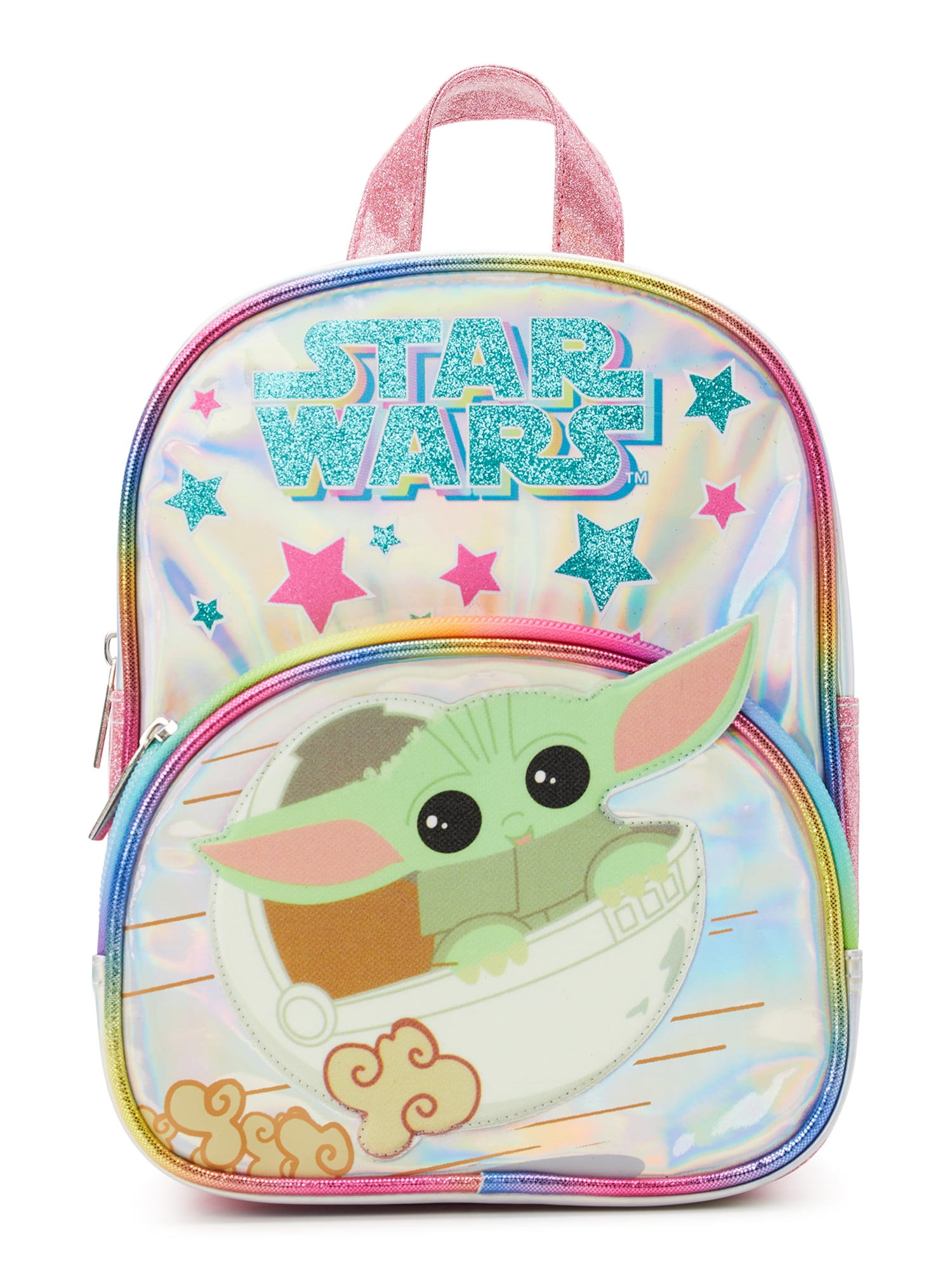 Star Wars Baby Yoda Rucksack – 37 Cm, Blau/beige, 2 Fächer, Für Schule & Freizeit