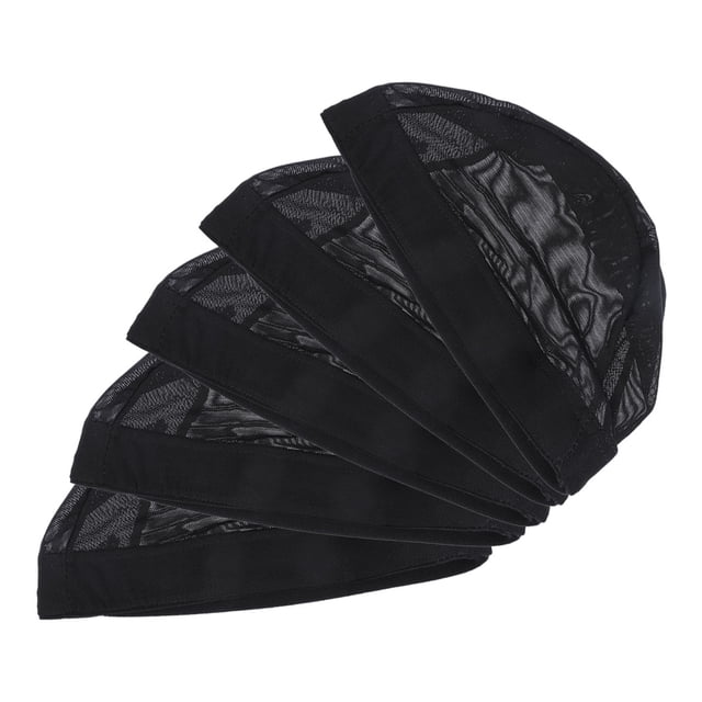 piezas de gorros de malla para peluca, elásticos y transpirables, para mujeres y hombres negros (negro)