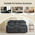 thumbnail image 2 of Bonzy Home Fabric Manual Loveseat Recliner with Center Console, Hidden Storage & Cup Holders — Dual Manual Reclining Sofa for Living Room & Meeting Room, 2 of 7