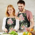 thumbnail image 5 of Pioneer Flower Floral Print Pattern Apron-Garden Aprons for Women with Pockets-Cotton Linen Waterproof Kitchen Cooking Gardening Aprons Adjustable for Kitchen,Cooking,BBQ and Salon 33x27 Inch, 5 of 7