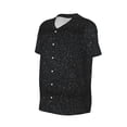 thumbnail image 2 of Balery Black Glitter Baseball Jersey for Men Casual Button Down Shirts Short Sleeve Active Team Sports Uniform-3X-Large, 2 of 9