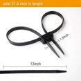 thumbnail image 4 of 10 Pcs Heavy Duty Strong Police Zip Tie Handcuffs Disposable Nylon Double Locking Cuffs Black Plastic Cable Ties, 27.5" Long, 4 of 5