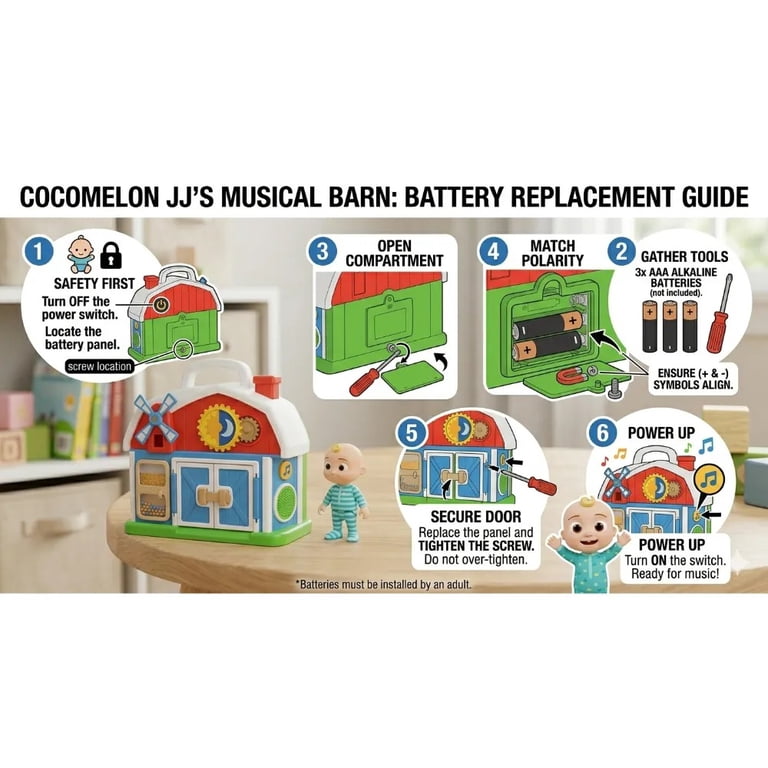 CoComelon, Musical Farm Playset, Features JJ's Barn with 8