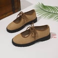 thumbnail image 5 of Gpaecead Women's Lace Up Mary Jane Flats Faux Suede Round Toe Ballet Comfort Shoes With Non Slip Outsole For Work And Casual Khaki, 5 of 8