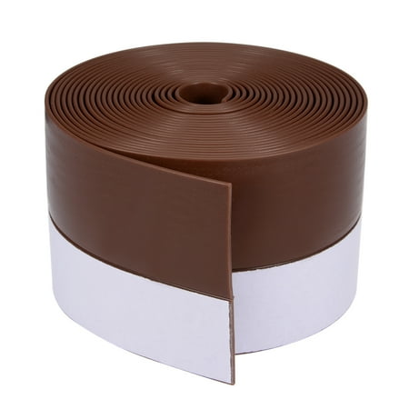 Unique Bargains 2-23/64"(60mm) Width 4M Long Weather Stripping Frameless Door Bottom Seal Brown