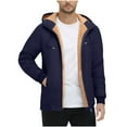 thumbnail image 2 of BiZtdJrK Men's Sherpa Lined Hoodie Jacket Winter Warm Zip Up Hooded Sweatshirt Thick Fleece Coats with Pockets, Navy, XXL, 2 of 10