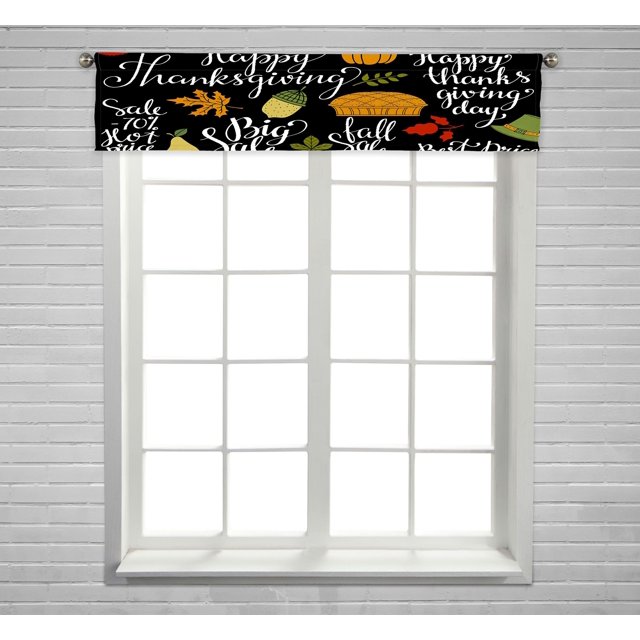 Cortina de Ventana ABPHQTO Hojas de Otoño Sombrero de Calabaza 30x130 cm