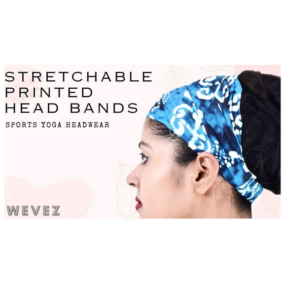 Wevez Women's Pack of 10 Stretchable Printed Head Bands, One Size, Assorted