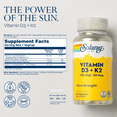 thumbnail image 2 of Solaray Vitamin D3 + K2 | D & K Vitamins for Calcium Absorption and Support for Healthy Cardiovascular System & Arteries | Non-GMO & No Soy | 120CT, 2 of 6