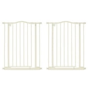 North States Supergate Portico Arch Tall & Wide Baby Safety Gate, Linen (2 Pack)