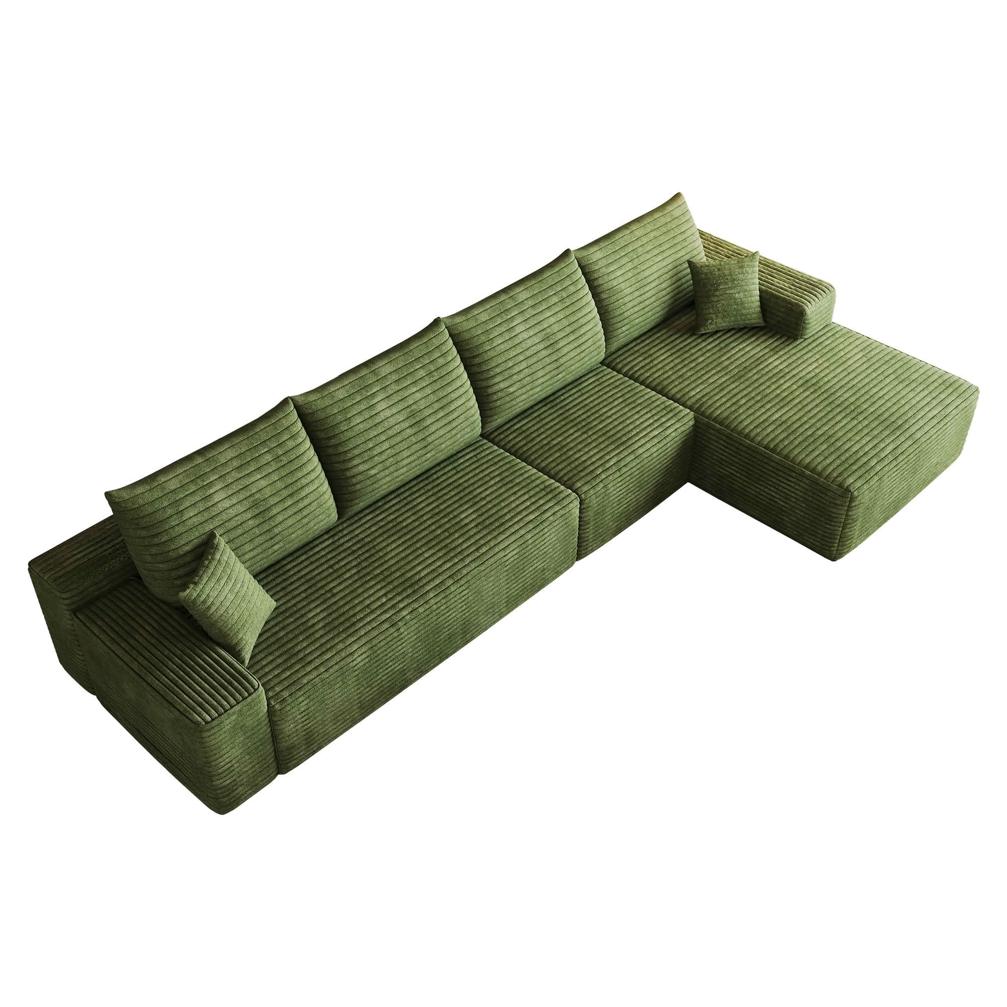 MAYEERTY 135 Inch L‑Shape Cloud Sectional Couch with Chaise, Modern Modular Deep‑Seat Sofa, Plush Corduroy Upholstered Couch, No Assembly Required for Living Room Bedroom Apartment