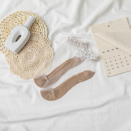 

Liveday Lace Crystal Silk Breathable Boat Socks 10 Pair Women\ s Sheer Mesh Transparent Socks with Elastic Ankle Socks