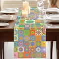 thumbnail image 3 of Table Runners 70 Inches Long Dress Scarves, Colorful Ethnic Farmhouse Coffee/Dining/Kitchen Table Decor, Holiday Table Runner, Modern Abstract National Geometric Green 13x70 Inch, 3 of 9