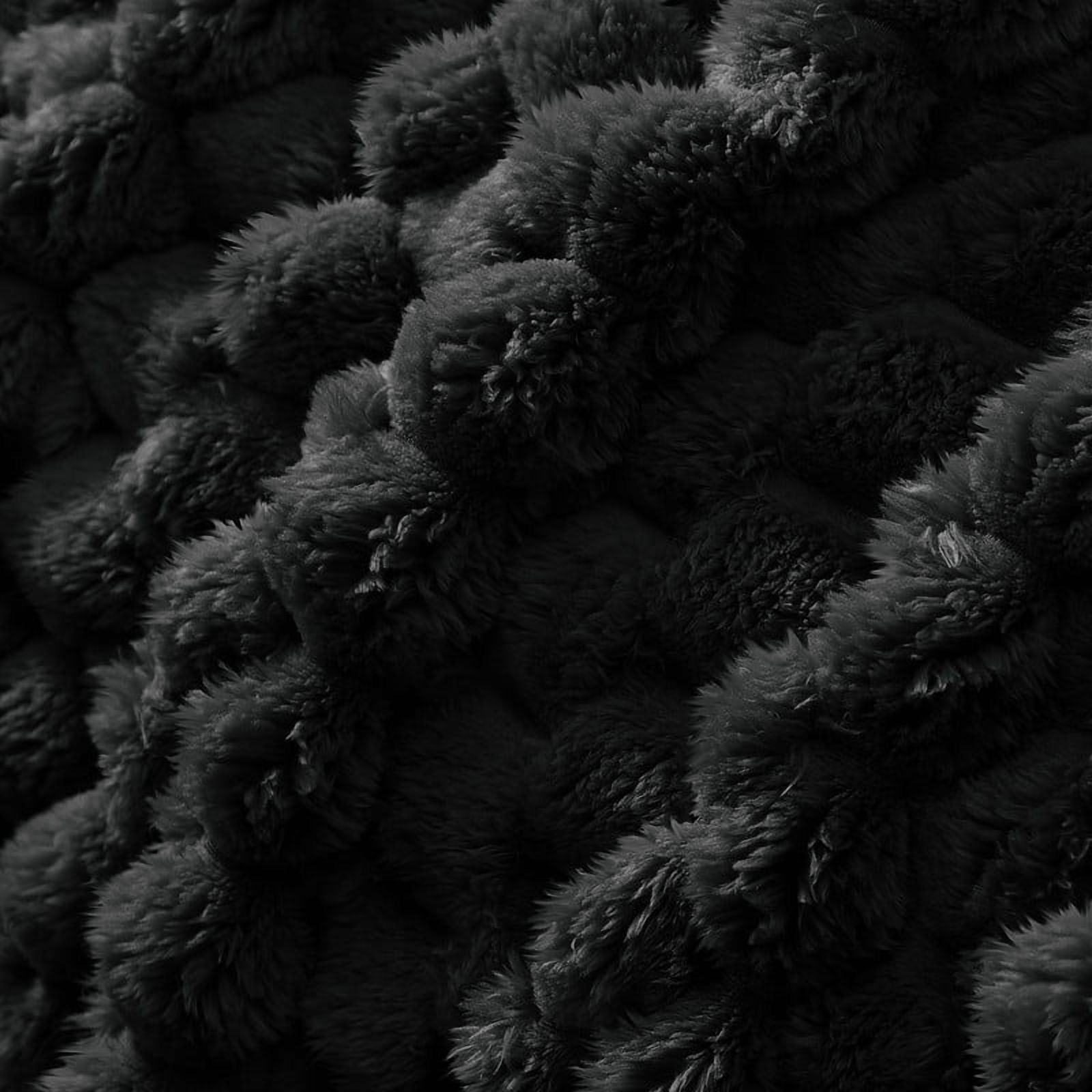 Whale Flotilla 90"x 104" King Size Blanket for Bed with Expanded 3D-Jacquard Pattern, Fuzzy Soft Cozy Exquisite Blankets or All Season, Warm and Fluffy, Black