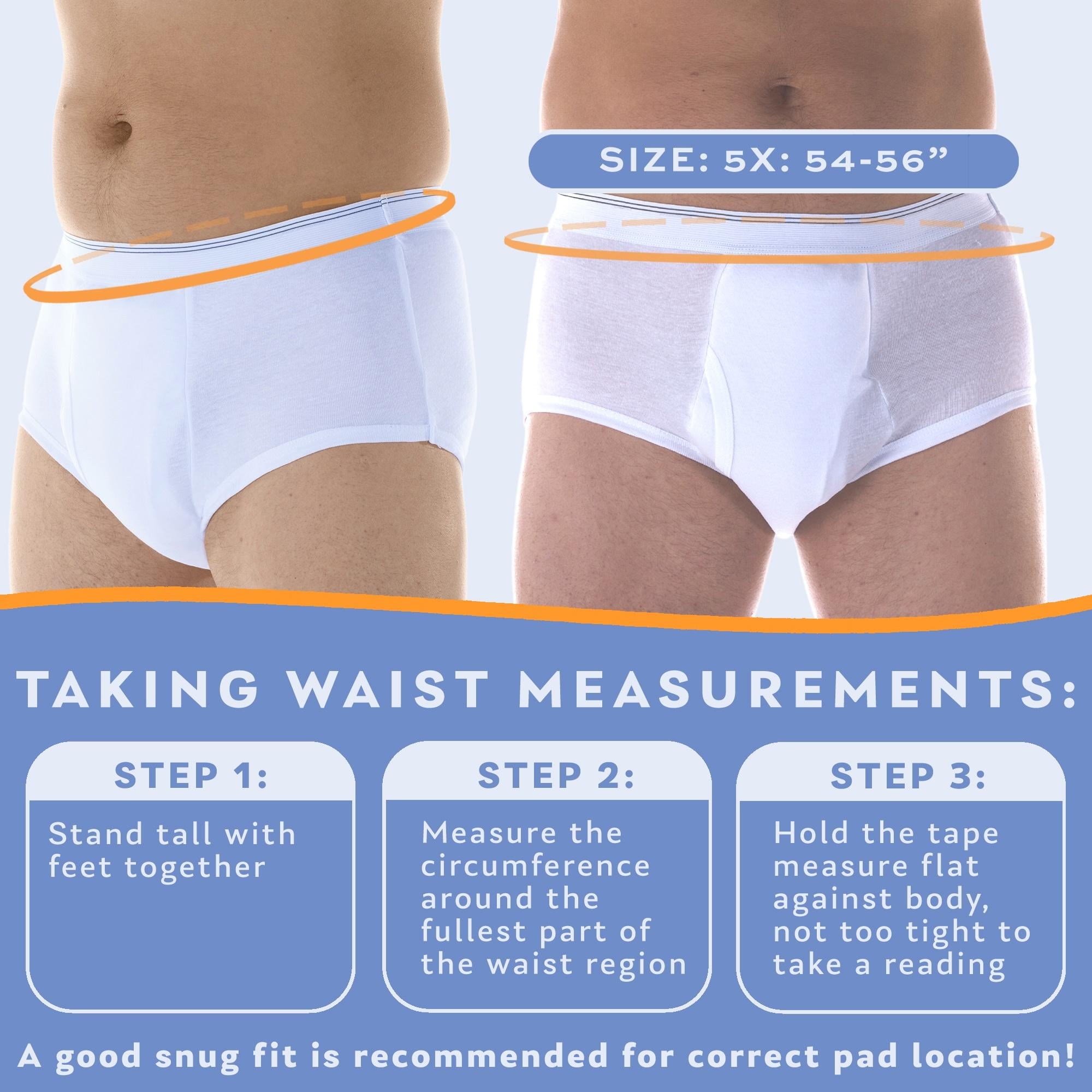 Men's Washable Incontinence Underwear LIGHT Absorbency 1pk