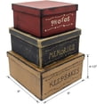 thumbnail image 3 of CVHOMEDECO. Primitive Vintage Square Photos, Memories, Keepsakes Cardboard Nesting Boxes, Large 9 X 9 X 4-1/2 Inch. Set of 3., 3 of 5