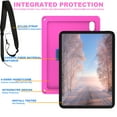 thumbnail image 5 of for iPad 10th Case, iPad 10th Gen 10.9" Kids Case with 360 Rotating Kickstand Hand Strap, Removable Shoulder Strap, Rugged Shockproof Heavy Duty Protection Case for iPad 10.9 inch 2022,Rose, 5 of 11