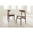 thumbnail image 5 of Baxton Studio Flora Mid-Century Modern Light Grey Fabric and "Oak" Medium Brown Finishing Wood Dining Chair, 5 of 5