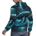thumbnail image 6 of Naloa Vintage Blue Pattern Whale Men's Casual Hooded Collar Drawstring Hoodies Pullover Sweatshirts Casual Long Sleeve Shirts-4X-Large, 6 of 7
