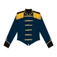 thumbnail image 4 of Doomiva Women's Soft Velvet Circus Ring Maaster Tailcoat Victorian Lion Tamer Jacket Coat Tops Dark Blue S, 4 of 6