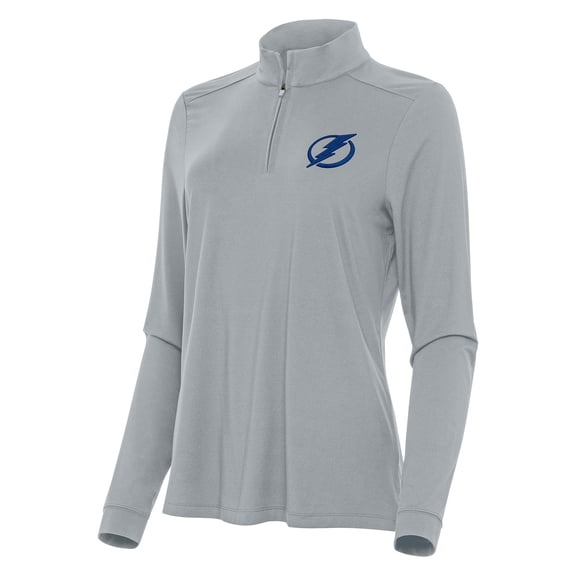 Women's Antigua Gray Tampa Bay Lightning Intent Quarter-Zip Top