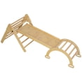 thumbnail image 1 of Qaba 5 in 1 Pikler Triangle Set with Ladder, Ramp, Arch, for 18-48 months, Nature Wood, 1 of 7