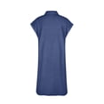 thumbnail image 5 of Qucoqpe - Vestido vaquero de verano para mujer, cuello abierto, botones, escote en V, midi, informal, manga corta, suelto, para fiesta en la playa, en liquidación, 5 of 5