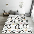thumbnail image 4 of JUNZAN Colorful Hearts Penguin Print Flannel Fleece Blanket Throw Blanket for Bed,Sofa,Couch,Travel,Camping(50"x40" ), 4 of 5