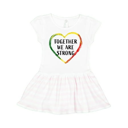 

Inktastic Together We are Strong Red Yellow Green Heart Gift Toddler Girl Dress