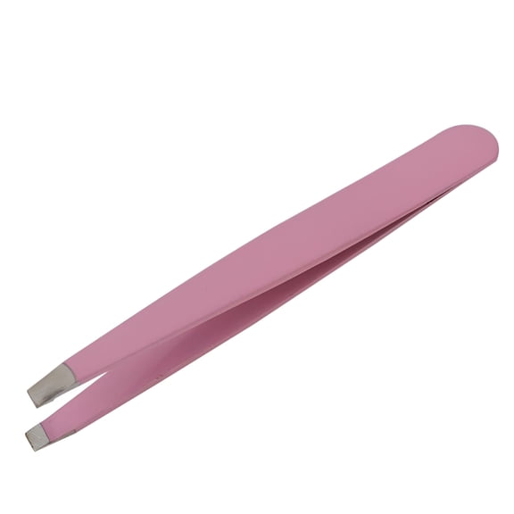 FACEGA Slant Tip Tweezer, Stainless Steel Hair Removal Makeup Tool Pink