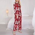 thumbnail image 4 of Kll Ho Pattern Funny Christmas Print Women'S Long Sleeve Pajamas With Pants Sleepwear Loungewear 2 Set-Large, 4 of 9