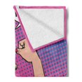thumbnail image 2 of Comics Soft Flannel Fleece Throw Blanket, Retro 50s 40s Comics Magazine Woman with Woman Rights Image Artwork, Cozy Plush for Indoor and Outdoor Use, 70" x 90", Multicolor, by Ambesonne, 2 of 5