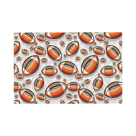 

Table Placemats Set of 4 - Rugby American football grey 12x18 In Faux Linen Double Heat Resistant Place Mats Cloth Indoor/Outdoor Placemats Washable Table Mats for Dining Kitchen Party