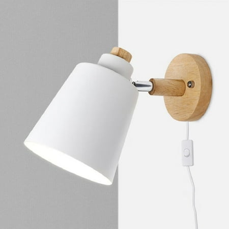 

Litfad Matte Finish Wall Sconce Wooden for Bedrooms White 1-Light