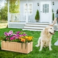 thumbnail image 3 of Costway Outdoor Wooden Planter Box Folding Raised Garden Plant Container with Drainage Hole, 3 of 10
