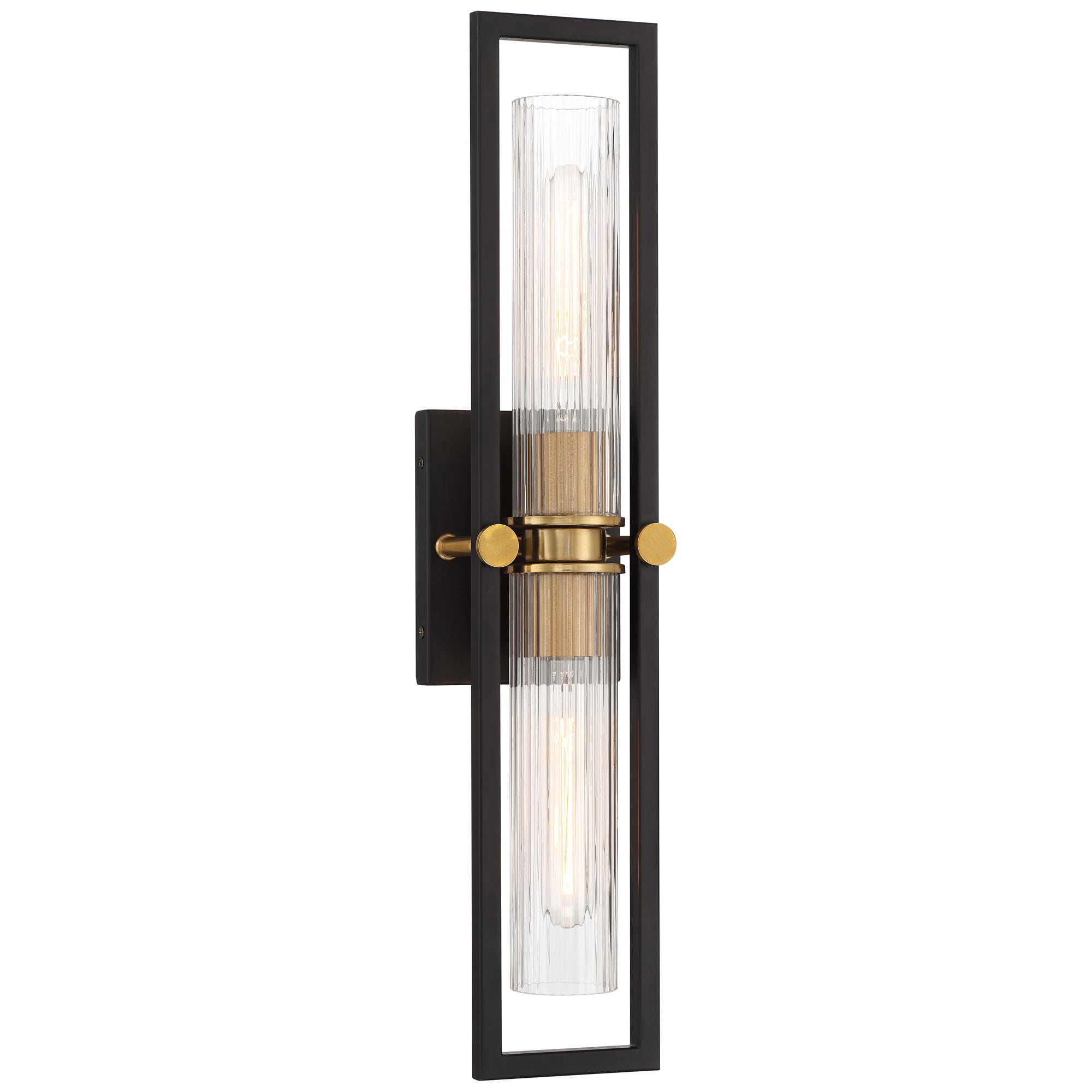 Stiffel Ramos 24" High Modern 2 Light Wall Sconce Light Lamp Fixture Mount Bathroom Bedroom Hardwired Matte Black Antique Brass