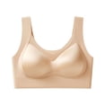 thumbnail image 2 of Bixock Wireless Bras for Women Seamless Solid Color Satin Fabric Wide Shoulder Straps Back Closure Beautiful Back Built In Cup Support Bra, 2 of 5