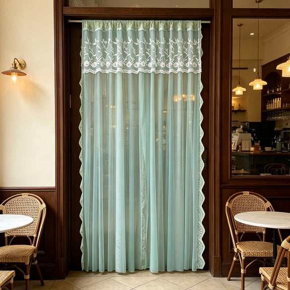 Lace Curtain And Household Antis Mosquito Mesh Partition Curtain And Bedroom Privacys Screen,Green