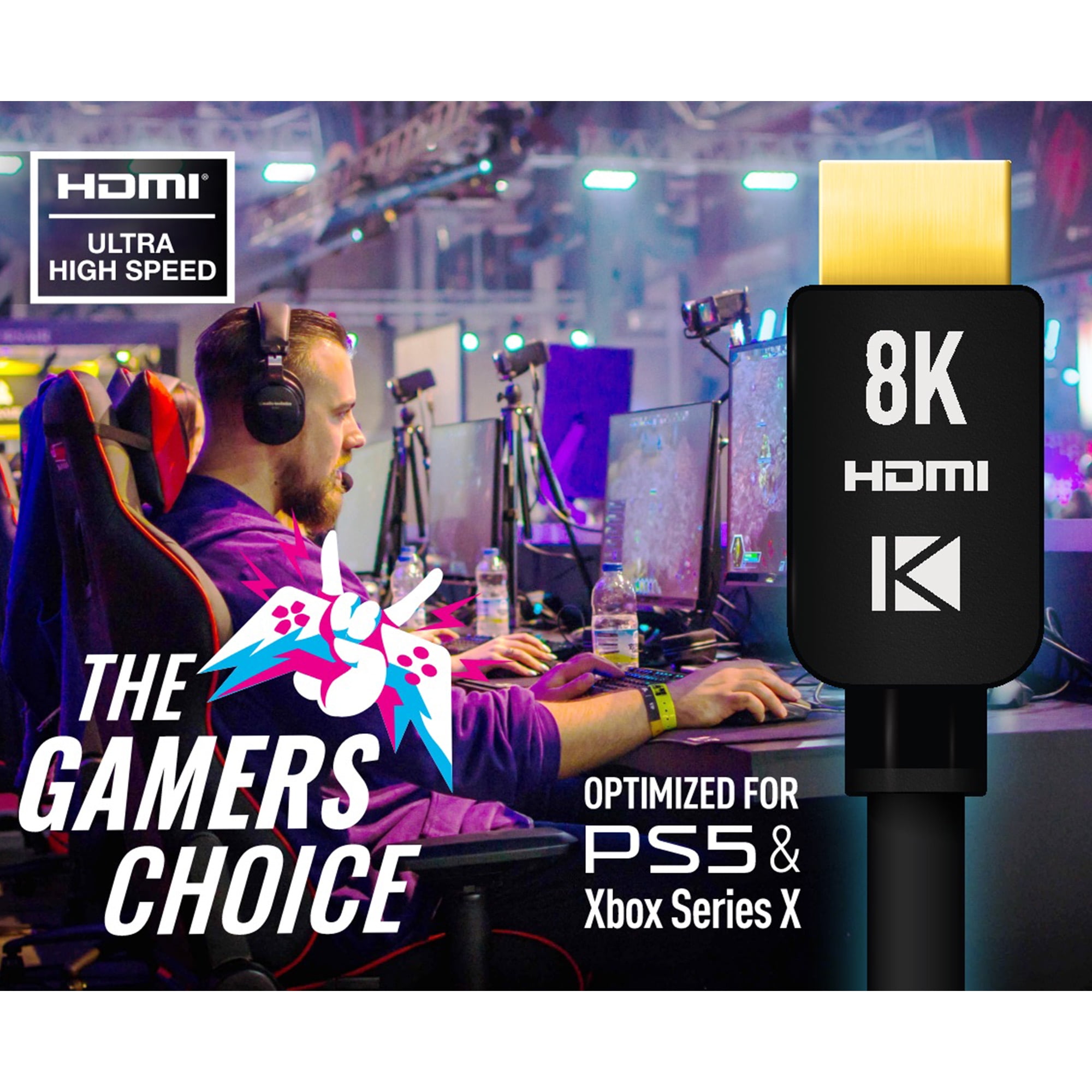 Key Digital 10ft (3m) 8K 48Gbps Ultra High Speed HDMI Cable Dynamic HDR, Dolby® Vision, Black KD-Pro8K10BX