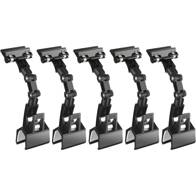 QUTETN 5 Pack Adjustable Document Holder Flexible Rotatable Paper Holder for Typing Desktop Document Holder Paper Stand Copy Holder Clip for Computer Monitor Canvas Clamp (Black)