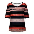 thumbnail image 5 of LYXSSBYX Linen Shirts for Women Women's Casual Round Neck Casual Button Printed Short Sleeve Blouse Short Sleeve Round Neck Blouse/Shirt, 5 of 5