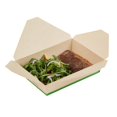 thumbnail image 3 of Sustain 49 oz Rectangle Bamboo Paper #2 Bio Box Take Out Container - with PLA Lining, Compostable - 8 1/2" x 6 1/4" x 2" - 200 count box, 3 of 11