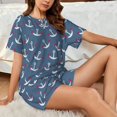 thumbnail image 6 of Womens Pajama Sets With Pocket, cute red heart anchor Lounge Sets Short Sleeve Sleepwear PJ Sets for Women, 6 of 6