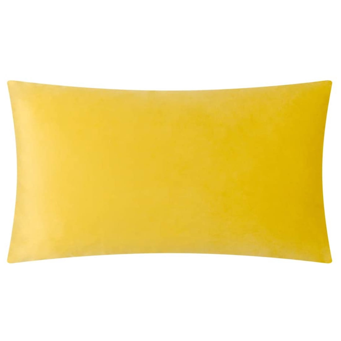 JWH  3D Yellow Rose Flower Throw Pillow Covers Soft Velvet Fabric Cushion Case for Sofa Bed Decor  12x20inch